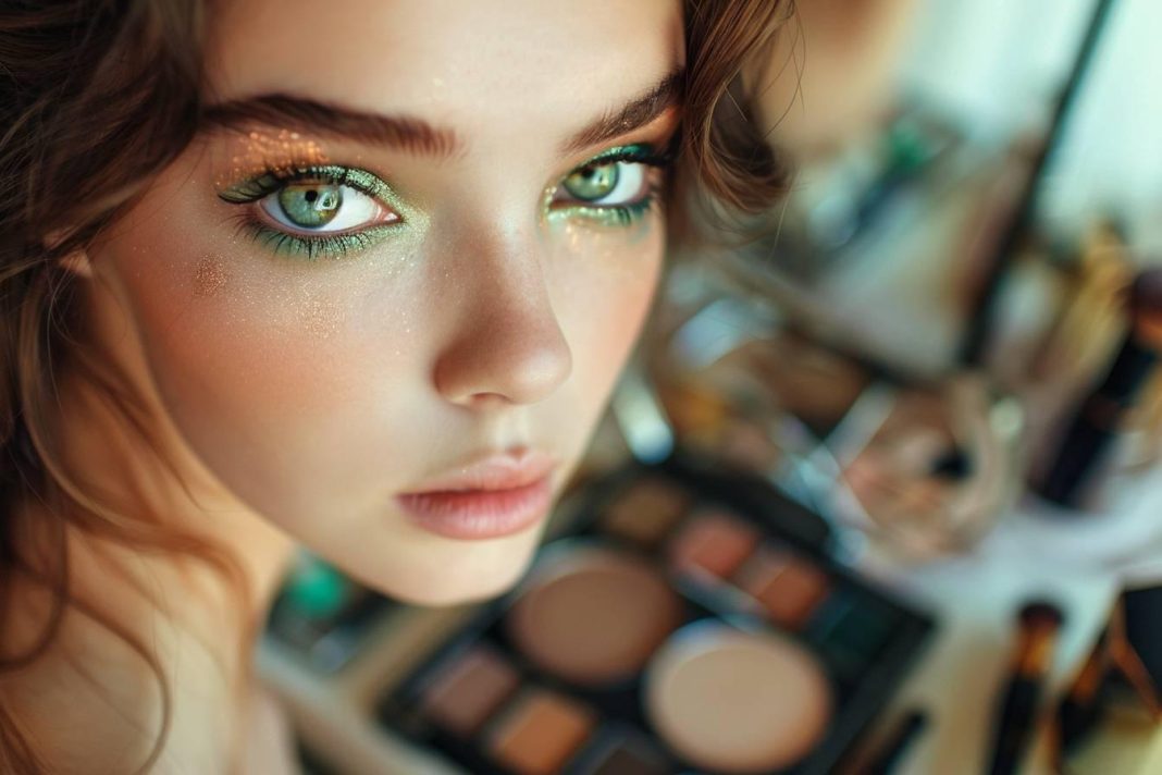 Maquillage des yeux verts